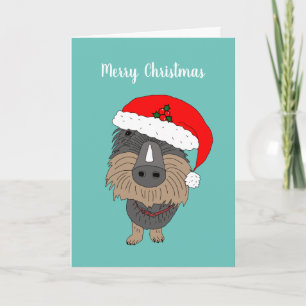 Hugo the sausage dog holiday card