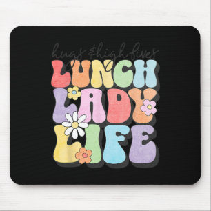 Hugs Amp; High Fives Lunch Lady Vibes School Appre Mouse Mat