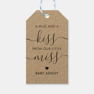 Hugs and Kiss from Our Little Miss, Baby Shower Gift Tags