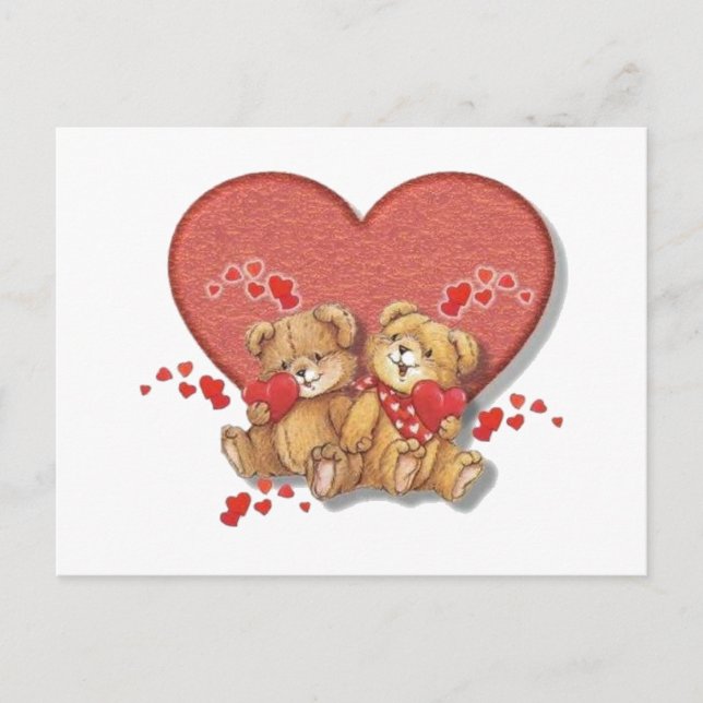 Hugs and Kisses Bears Postcard (Front)