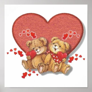 Hugs and Kisses Bears Poster