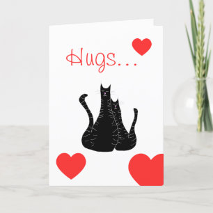 Hugs and Kisses Black Cats Valentine's Day Holiday Card
