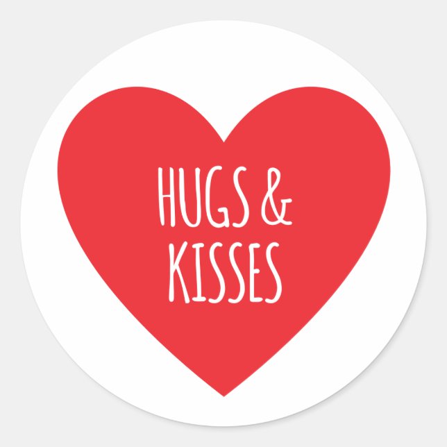 Hugs and Kisses Classic Round Sticker (Front)