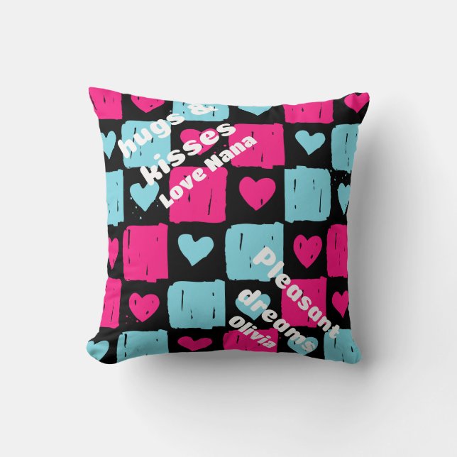 Hugs and kisses cushion (Front)
