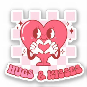"Hugs and Kisses"   Cute & Loving Pink Heart