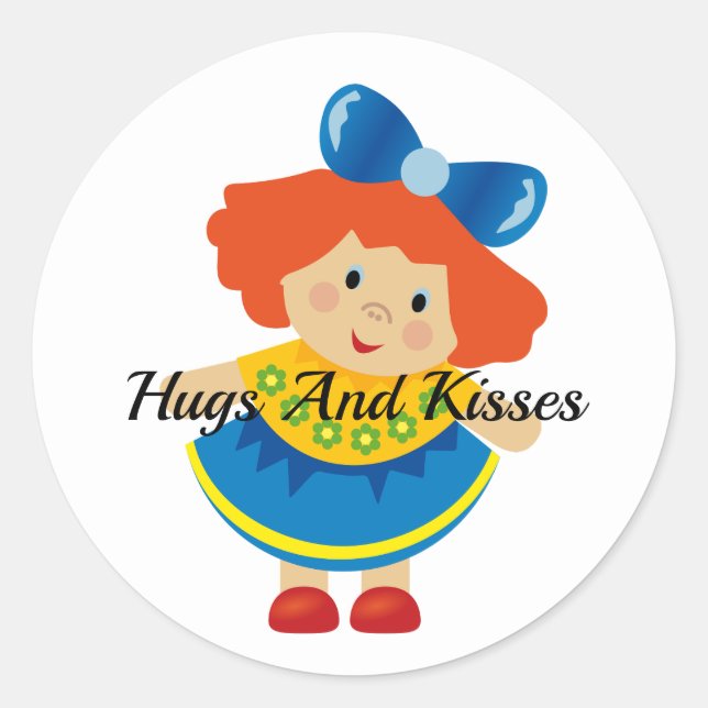 Hugs And Kisses Doll Sticker (Front)