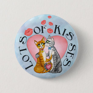Hugs and kisses for sweetheart 6 cm round badge