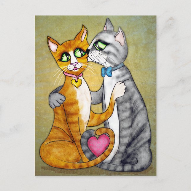 Hugs and kisses for sweetheart postcard (Front)