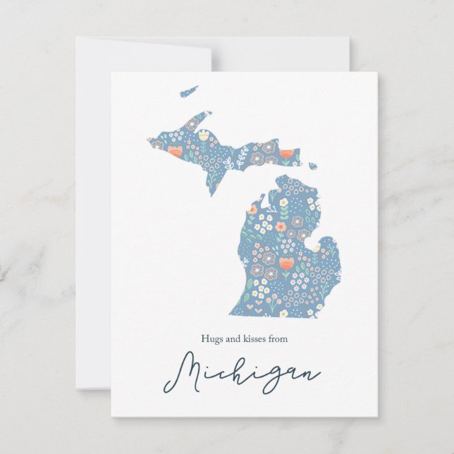 Hugs and Kisses from Michigan Holiday Card (Front)