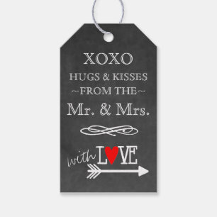 Hugs and Kisses From The Mr. and Mrs. Chalkboard Gift Tags