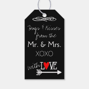 Hugs and Kisses From The Mr. and Mrs. Hand Written Gift Tags
