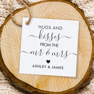 Hugs and Kisses from the Mr and Mrs Tag, Kraft Favour Tags