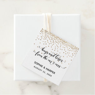 Hugs and Kisses from the Mr & Mrs Hearts Confetti Favour Tags