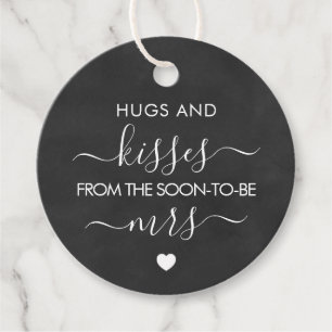 Hugs and Kisses from the Soon To Be Mrs Chalkboard Favour Tags