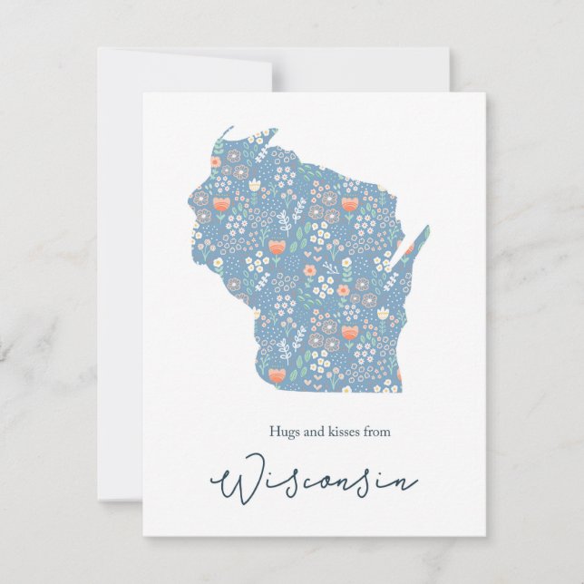 Hugs and Kisses from Wisconsin Holiday Card (Front)