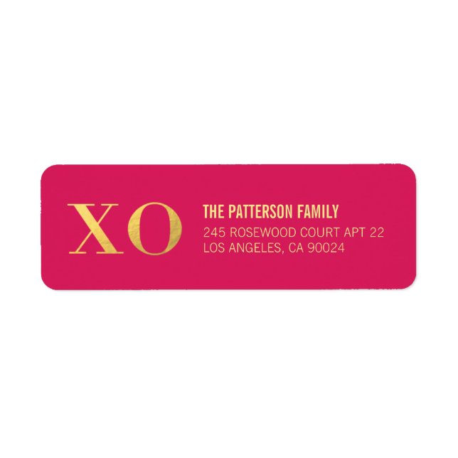 Hugs and Kisses | Gold Shine Address Labels (Front)