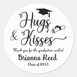 Hugs and Kisses Graduation stickers