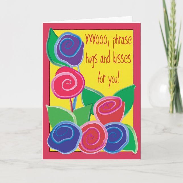 "Hugs and Kisses" Greeting Card (Front)