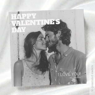 Hugs and Kisses Happy Valentine's Day Couple Photo Holiday Card