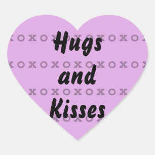 Hugs and Kisses Heart Sticker