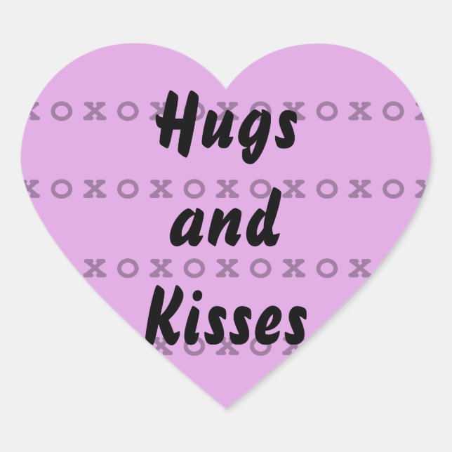 Hugs and Kisses Heart Sticker (Front)
