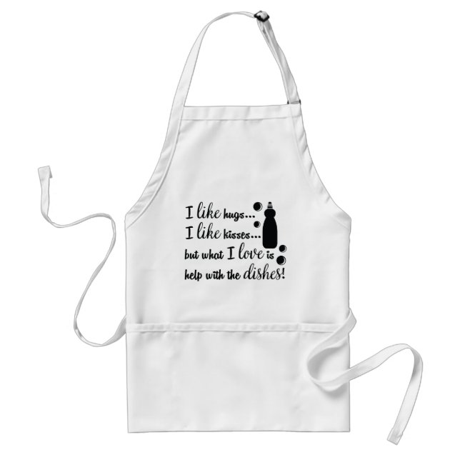 Hugs and Kisses Kitchen Quote Standard Apron (Front)