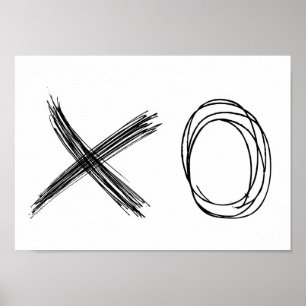 Hugs and kisses minimalist xo poster
