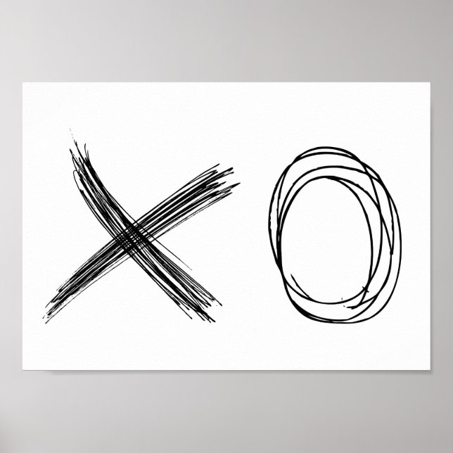 Hugs and kisses minimalist xo poster (Front)