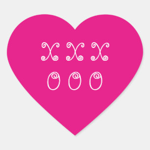 Hugs and Kisses Pink Heart Sticker