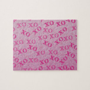 Hugs And Kisses Pink XO XO Jigsaw Puzzle