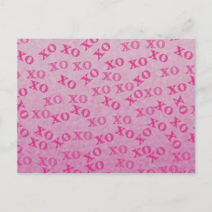Hugs And Kisses Pink XO XO Postcard