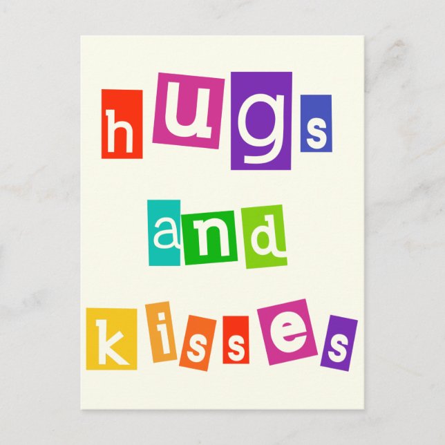 Hugs And Kisses Postcard (Front)