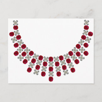 Hugs and Kisses Ruby Necklace Postcard