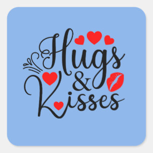 Hugs and Kisses Shirt Valentine Day Shirt Square Sticker
