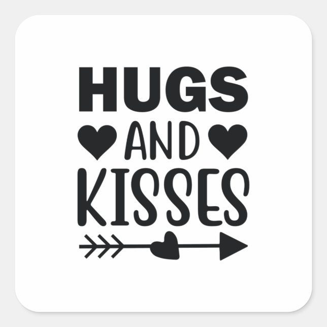 Hugs and Kisses Square Sticker (Front)