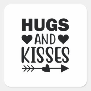 Hugs and Kisses Square Sticker