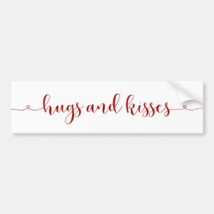 Hugs and Kisses Valentine's Day Bumper Sticker