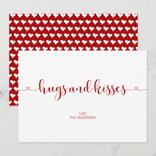Hugs and Kisses Valentine's Day Card (Front/Back)