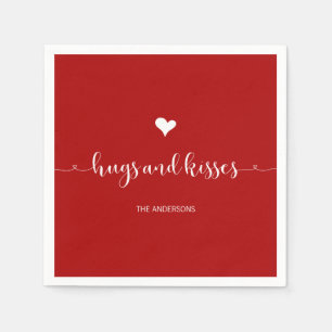 Hugs and Kisses Valentine's Day Paper Napkins