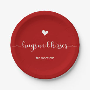 Hugs and Kisses Valentine's Day Paper Plates