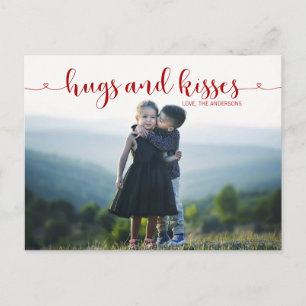 Hugs and Kisses Valentine's Day Photo Postcard