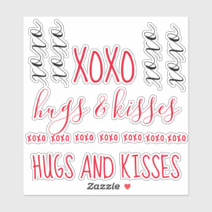 Hugs and Kisses xoxo Stickers