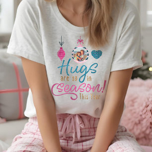 Hugs Are so in Season This Year Fun Family Photo Tri-Blend Shirt