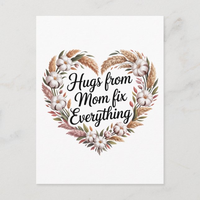 Hugs From Mom Fix Everything Postcard (Front)