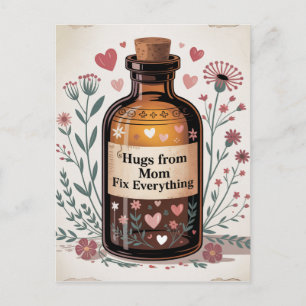 Hugs From Mom Fix Everything Postcard