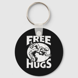 Hugs Funny Wrestling Humor Wrestler Wrestle Men Wo Key Ring