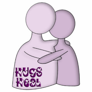 Hugs Heal Symbol Purple Standing Photo Sculpture