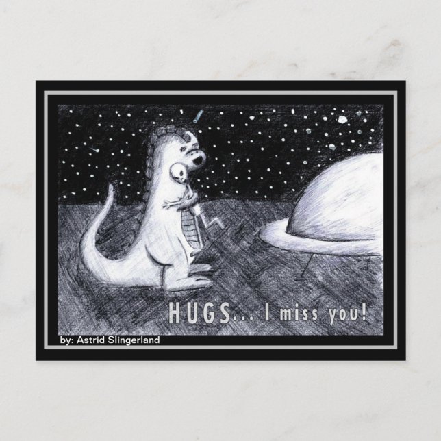 HUGS... I miss you Postcard (Front)