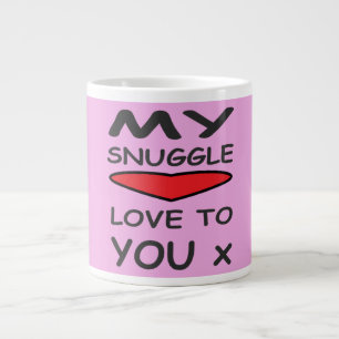 Hugs kind of love message with design large coffee mug