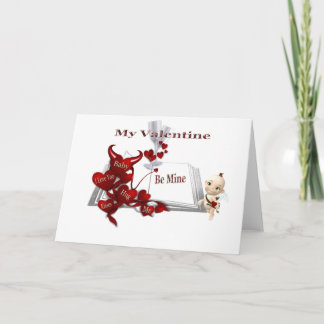 hugs kiss me, cupid holiday card